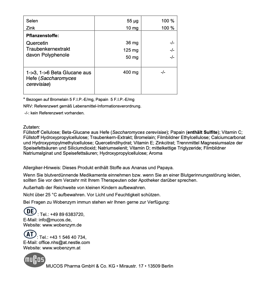 Natural Immune Support with Enzymes, Vitamins and Bioflavonoids